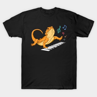 Bearded Dragon Music Piano Player Musician T-Shirt